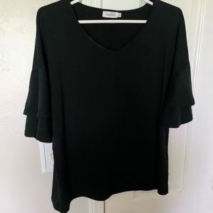 Xl women Clearlove black 3/4 ruffle sleeve